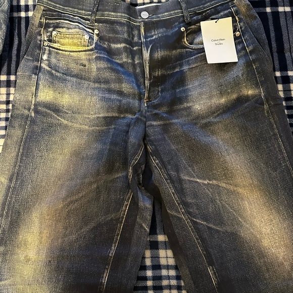 x2 PAIRS - Calvin Klein Dark Blue Denim Dress Pants